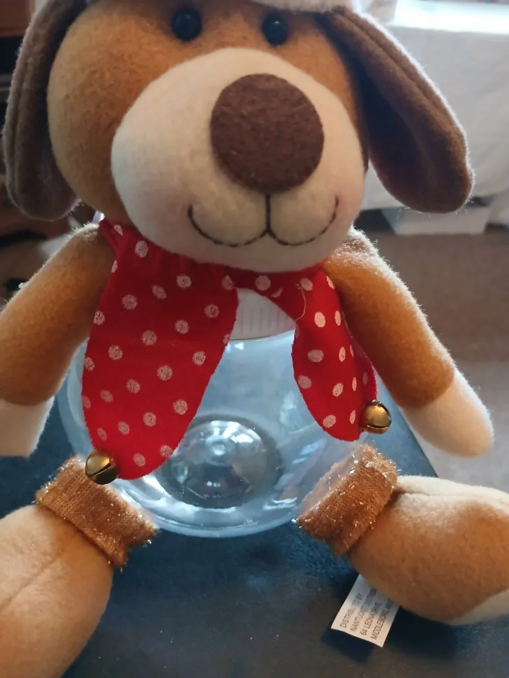 Christmas Dog Candy Jar Holiday Treat Holder NWOT Plastic
